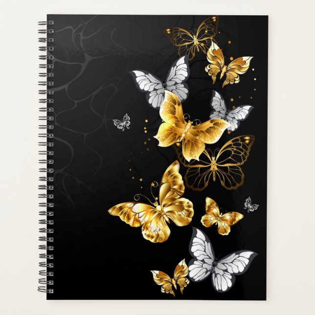 Gold and white butterflies planner (Front)