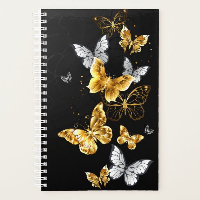 Gold and white butterflies planner (Front)