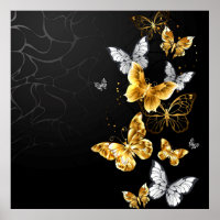 Gold and white butterflies
