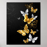 Gold and white butterflies