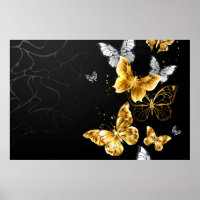 Gold and white butterflies