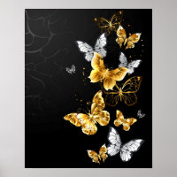 Gold and white butterflies