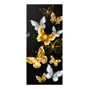 Gold and white butterflies rack card