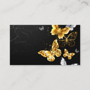 Gold and white butterflies referral card