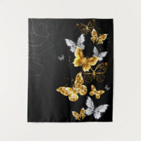 Gold and white butterflies