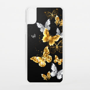 Gold and white butterflies iPhone XS case
