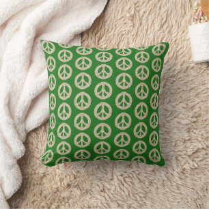 Gold and White Celtic Peace Sign Pattern  Cushion