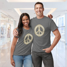 Gold and White Celtic Peace Sign 