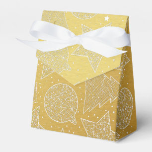 Gold and White Christmas Pattern Gift Box