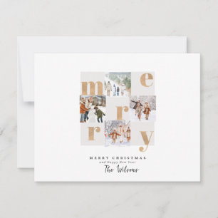 Gold and White Christmas Photo Card