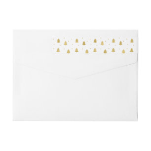 Gold and White Christmas Pines Wrap Around Label