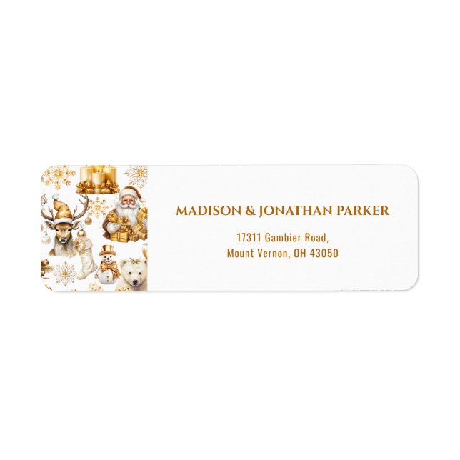 Gold and White Christmas Symbols (Front)
