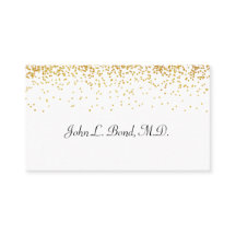 Gold and White Confetti Business Card
