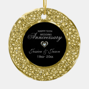 Gold And White Diamonds Silver Heart Ceramic Tree Decoration