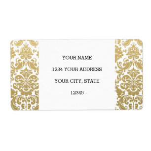 Gold and White Elegant Damask Pattern