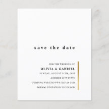 Gold and white. Elegant simple typography wedding