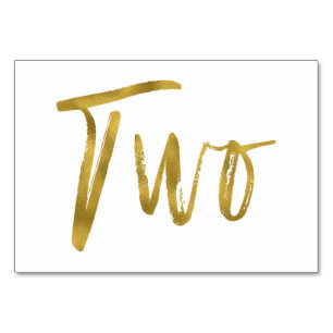 Gold and White Elegant Table Number Two