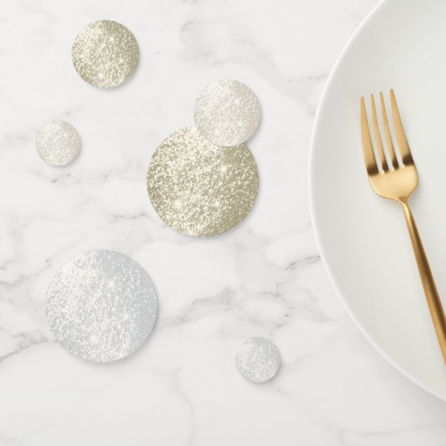 Gold and White Glitter Confetti (Group)