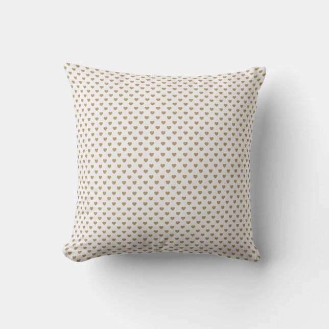 Gold and white heart pillow. cushion (Front)