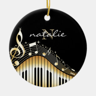 Gold And White Keyboard Ceramic Tree Decoration