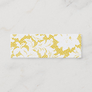 Gold and White Lace Skinny Business Card Template