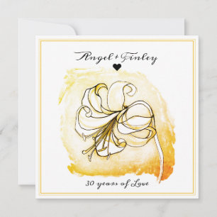 Gold and White Lily 30th Wedding Anniversary