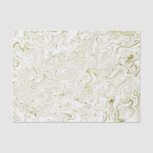 Gold and White Marble Abstract Tissue Paper