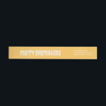 Gold and White Merry Everything Return Address Wrap Around Label<br><div class="desc">This festive holiday wrap around return address label features the words "merry everything" written in white on a sunny gold background.</div>