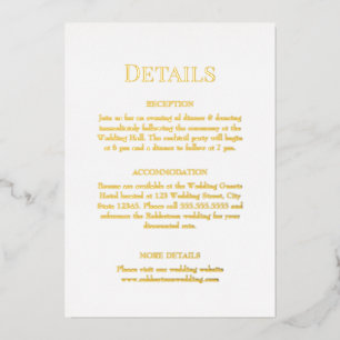 Gold and White Monogram Wedding Details