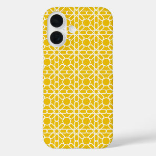 Gold and White Moroccan Zellige Pattern iPhone 16 Case