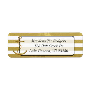 Gold and White Nautical Themed Anchor