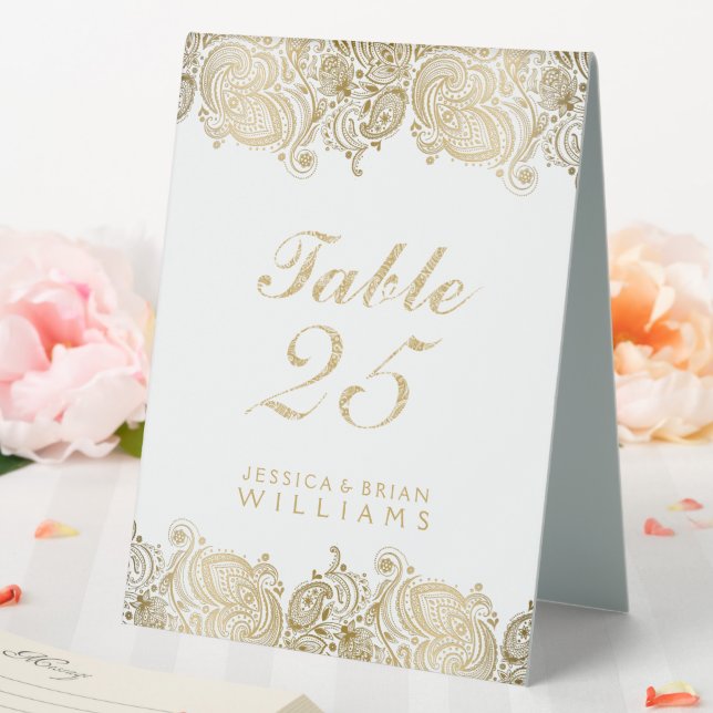 Gold & and white paisley lace (In SItu (Wedding))