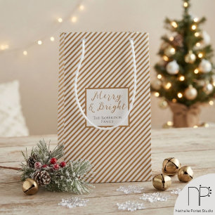 Gold and White Pinstripe Bag