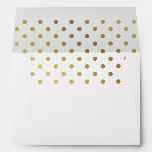 Gold and White Polka Dots Personalised Envelope (Back (Bottom))