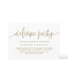 Gold and White Pretty Calligraphy Welcome Party