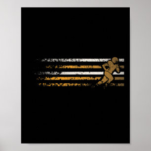 Gold And White Running Football Player Poster