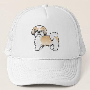 Gold And White Shih Tzu Cute Cartoon Dog Trucker Hat