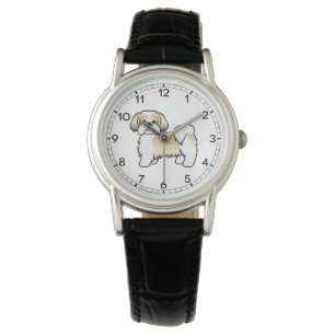 Gold And White Shih Tzu Cute Cartoon Dog Watch