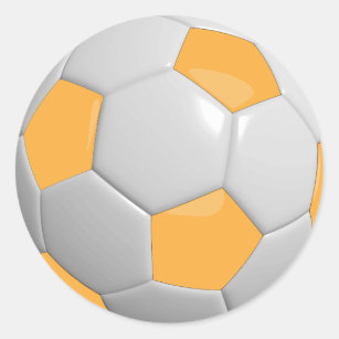 Gold and White Soccer Ball Classic Round Sticker