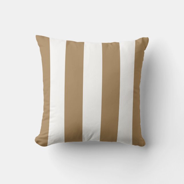 Gold and White Striped Cushion (Front)