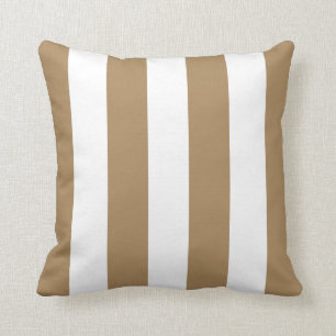 Gold and White Striped Cushion