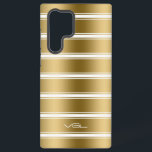 Gold and  White Stripes Pattern Samsung Galaxy Case<br><div class="desc">Gold and white stripes in a pattern. Simple minimalistic design.</div>