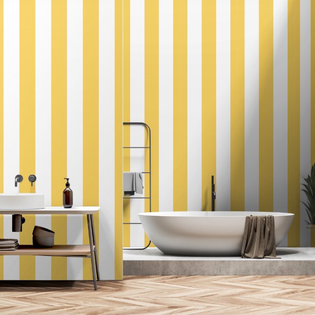 Gold and White Stripes Wallpaper (Bathroom)