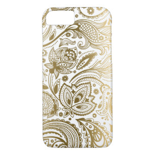 Gold And White Vintage Floral Paisley iPhone 8/7 Case
