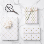 Gold and White Wrapping Paper Flat Sheet Set of 3<br><div class="desc">Christmas Wrapping Paper: Our Gold and White Christmas Wrapping Paper blend elegance and tradition,  adding a touch of style and charm to your mantle.  This item is designed to coordinate with our Farmhouse Festive Christmas in White Collection.  Embrace the spirit of the season with these unique and festive pieces</div>