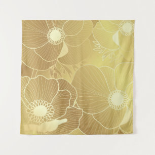 Gold anemone flowers: luxury vintage background. tapestry