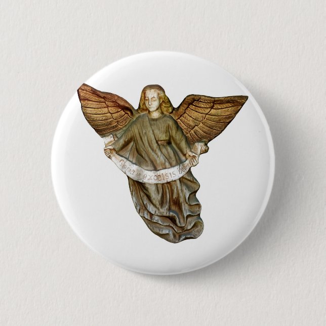 Gold Angel 6 Cm Round Badge (Front)