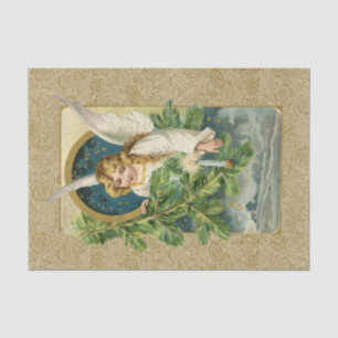 Gold Angel Christmas Night Vintage Holiday Craft Tissue Paper