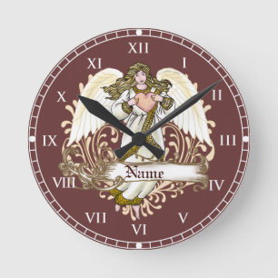 Gold Angel Heart clock