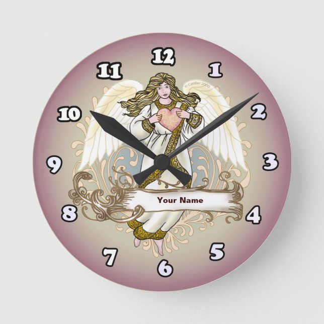 Gold Angel Heart  clock (Front)